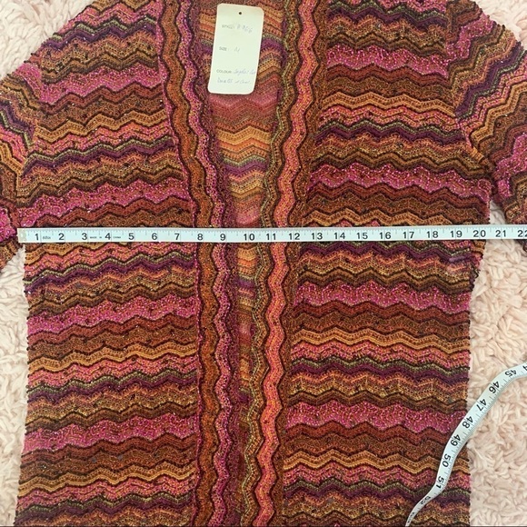 Marina Multicolored Zig Zag Fully Beaded Duster NWT - Picture 16 of 16